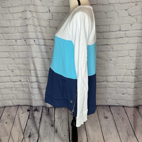 Lilly Pulitzer Luxletic Beach Comber Pullover Low Tide Navy Color Block Medium - Picture 5 of 16